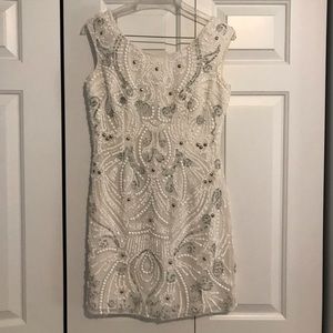 White beaded formal dress